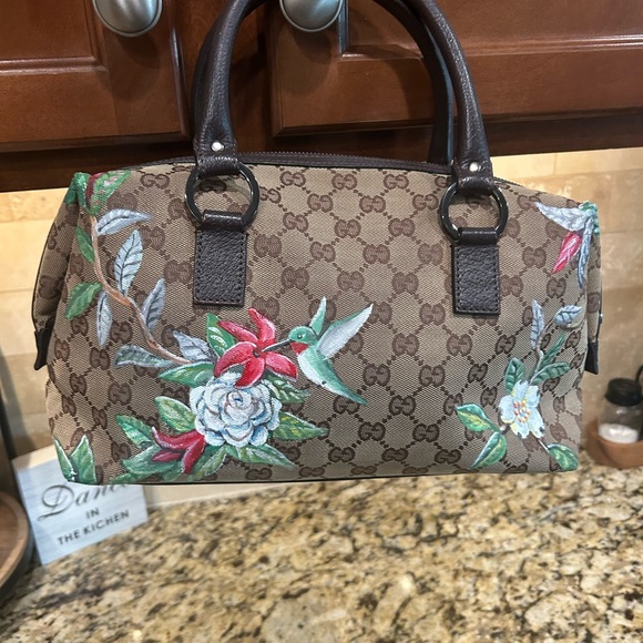 Gucci Handbags - Gucci Brown GG Canvas Floral Print